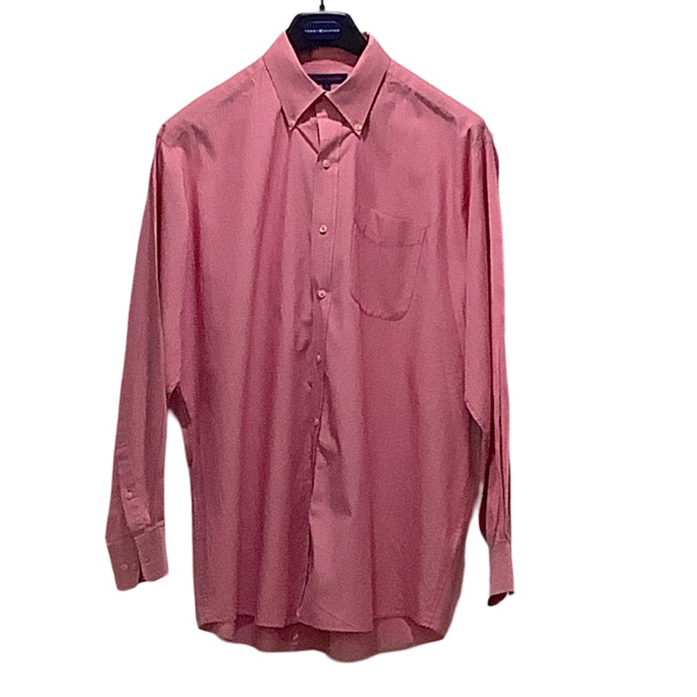 Tommy Hilfiger Red and White Long Sleeves Button Down Shirt Size 17
